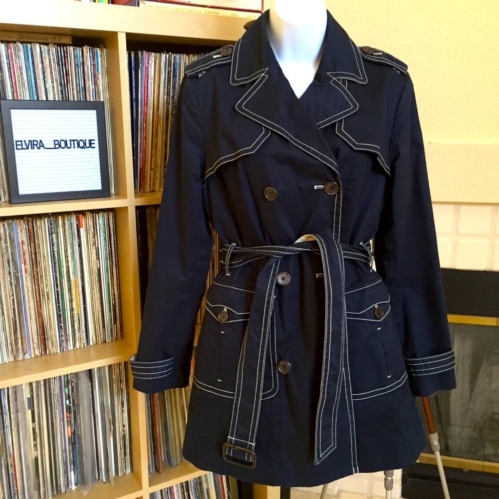 Banana Republic Navy Trench Coat